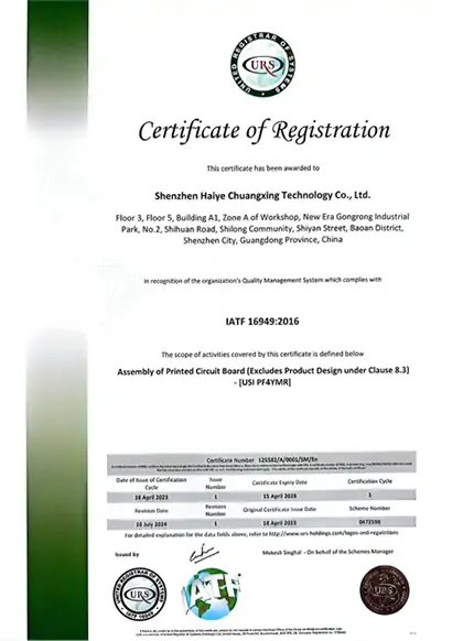 IATF-16949 Certificate